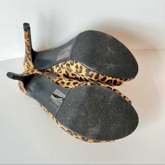 SHOE DAZZLE “Ransa” Leopard Print Peep Toe Slip On Heels—SZ. 8 - Picture 9 of 13